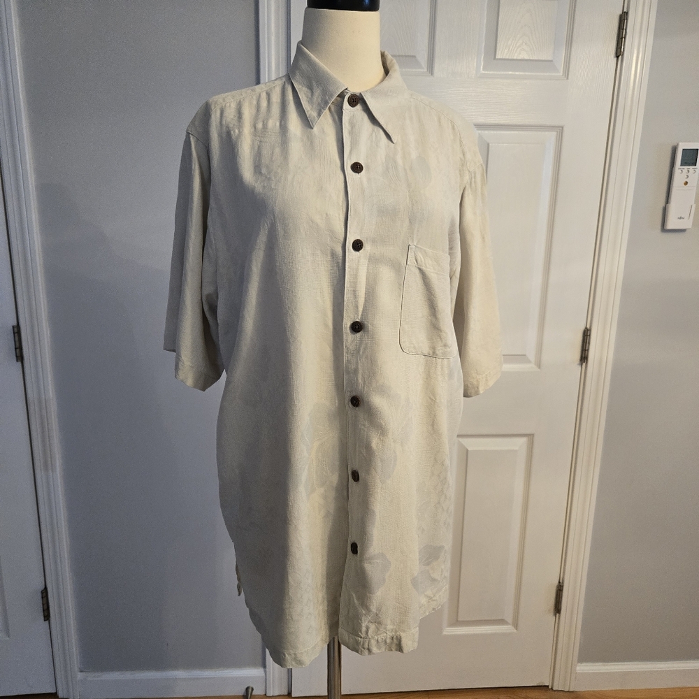 Silk Floral Print Button Down Shirt